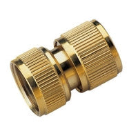 Brass Double-Female Hose Adapter For Connecting Hoses in Series and Attaching to an Outdoor Faucet